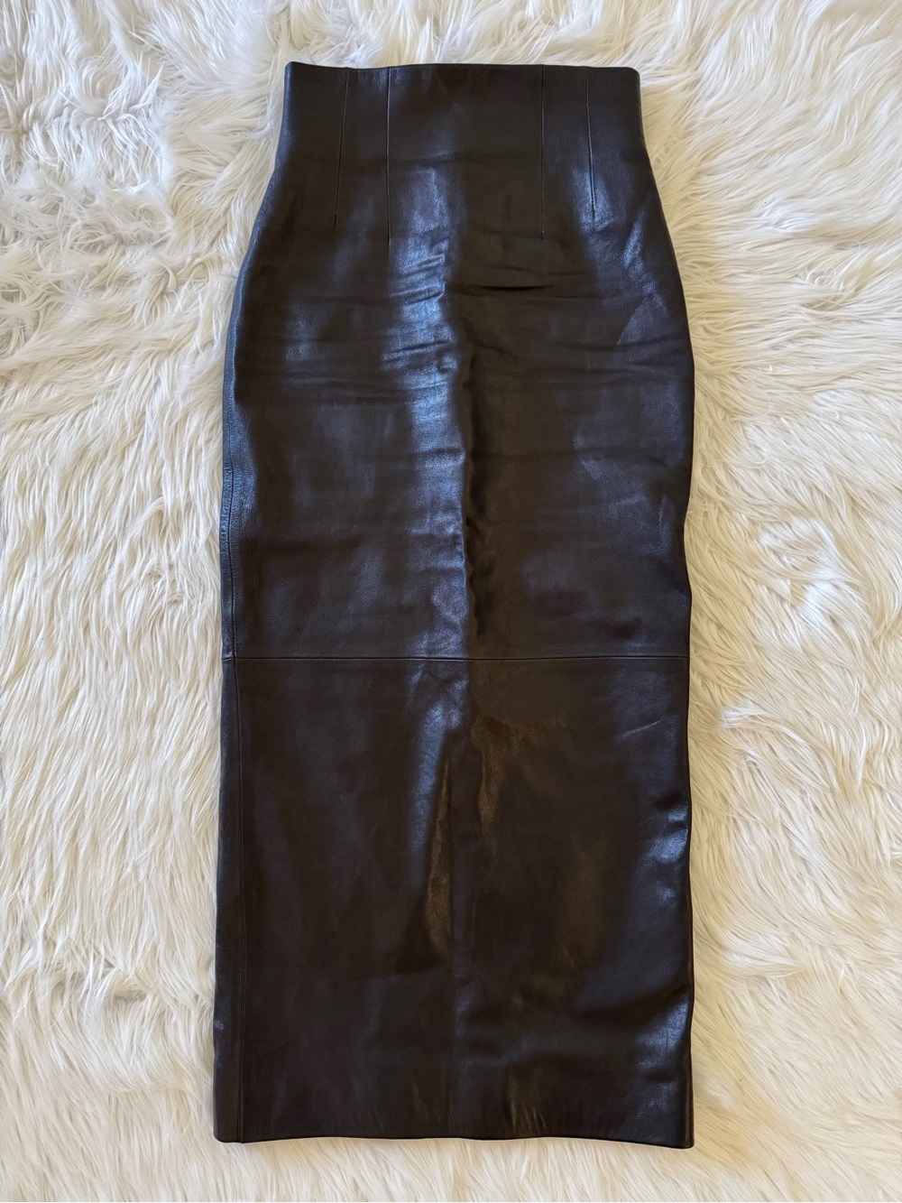 KHAITE Loxley Leather Maxi Skirt Black Size 4